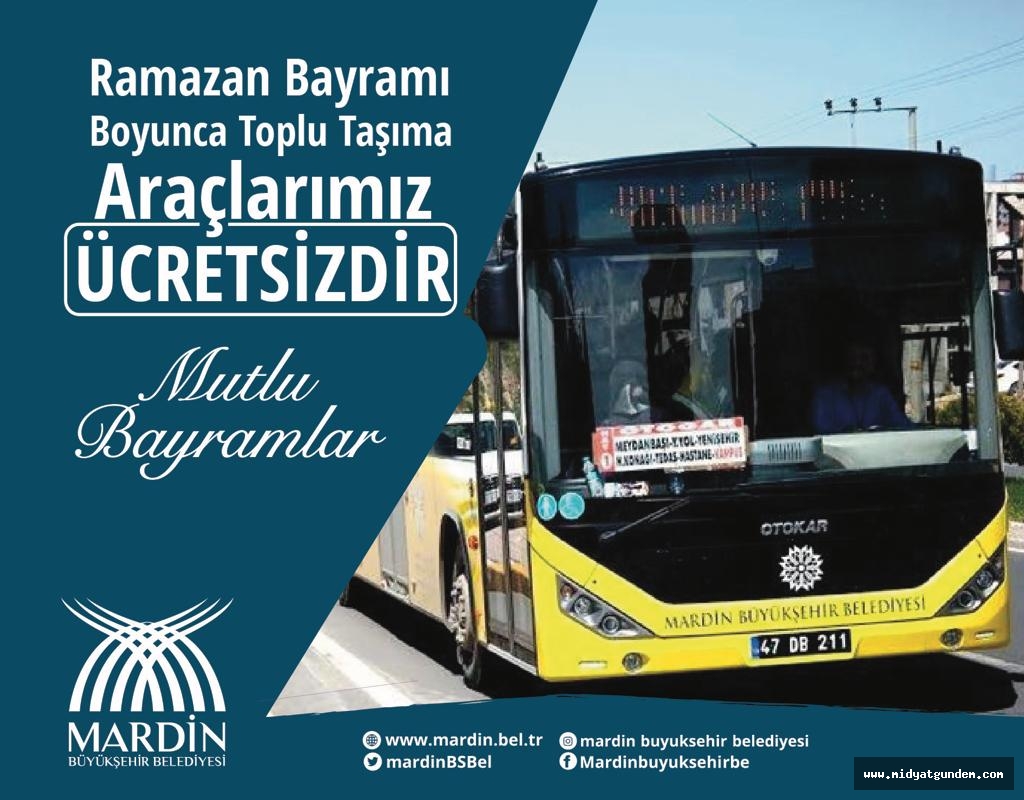 Bayram'da toplu taşıma araçları ücretsiz