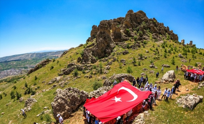 Diyarbakır'da Türk bayraklarıyla 