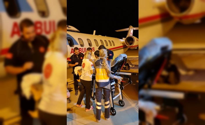 Mardin'de tedavi gören hasta çocuk ambulans uçakla İstanbul'a nakledildi
