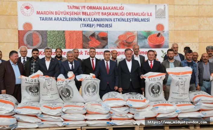 Mardin'de sertifikalı kırmızı mercimek ve buğday tohumu dağıtımı başladı