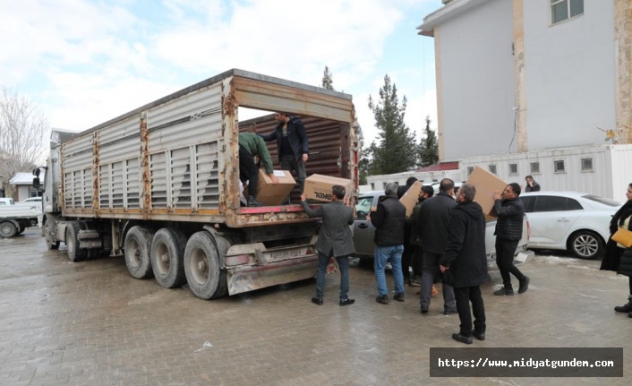 Mardin Büyükşehir Belediyesinden dört koldan yardımlarına devam ediyor